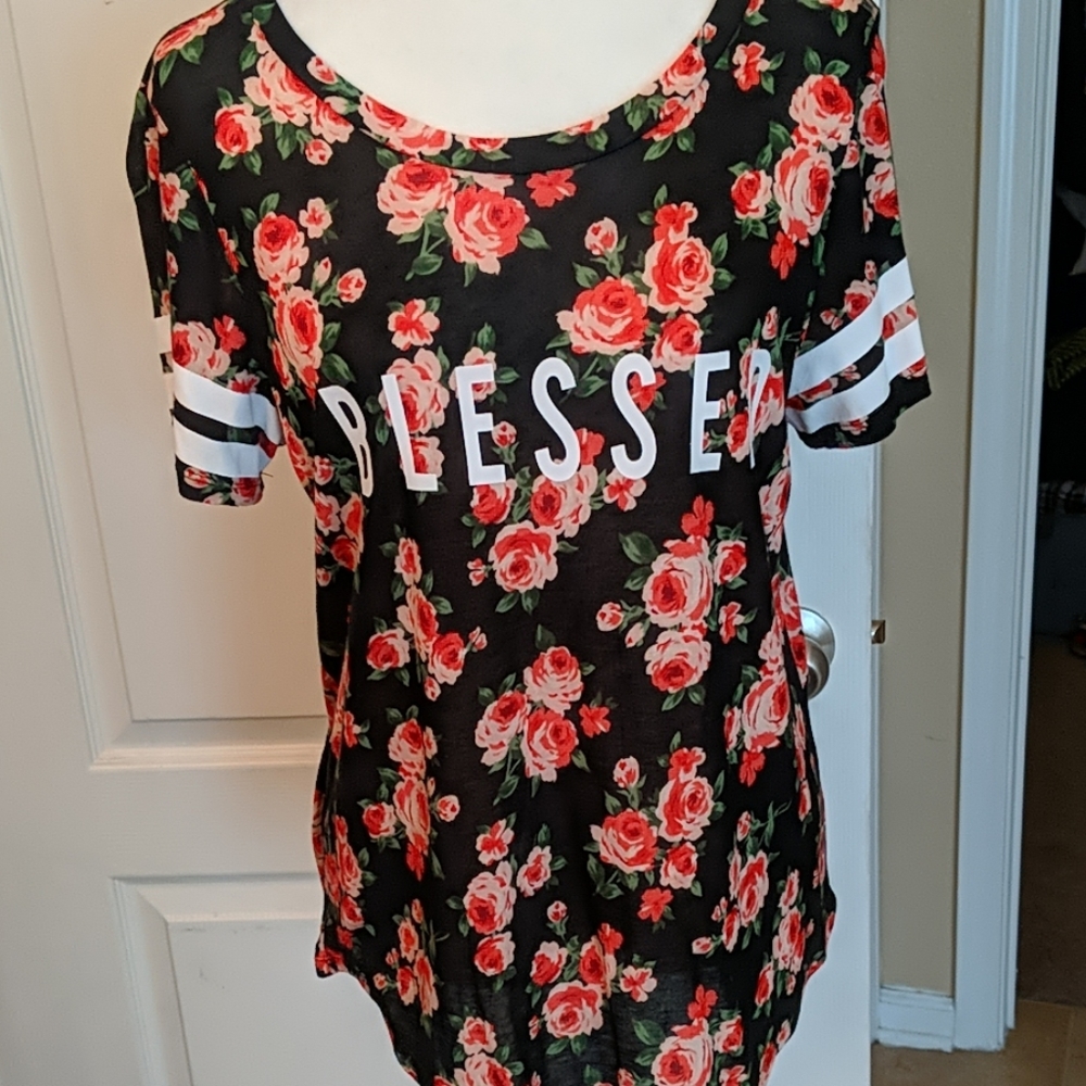 Boutique rags to riches blessed tee